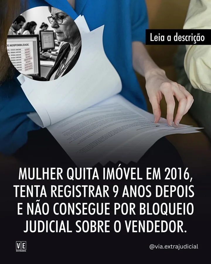 Post sobre bloqueio judicial no registro do imóvel